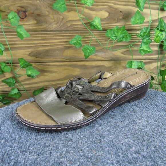Naturalizer Women's Leanna Slide‎ Bronze Leather Sz 9.5 Medium Gently Used 2025 - Picture 1 of 6